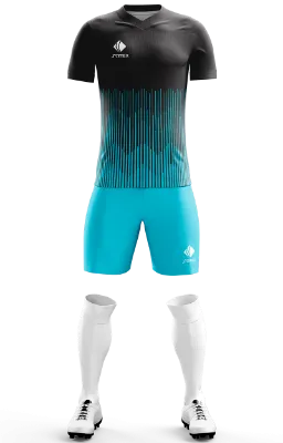 Conjunto Futbol Cod 0227 CHELSEA F.C. 2014 - 2015 negro-celeste-lineas .