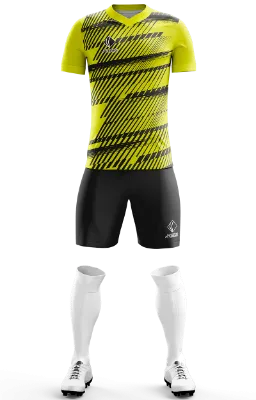 Conjunto Futbol Cod 0241 BORUSSIA MANCHESTER TEMPLATE CONCEPT amarillo- negro- lineas .