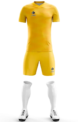 Conjunto Futbol Cod 0249 Camiseta Marathon de Barcelona SC 2019 amarillo- rojo-lineas .