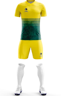 Conjunto Futbol Cod 0258 BRASIL CONCEPT GRUNGE 2022 amarillo-verde .