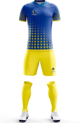 Conjunto Futbol Cod 0265 Boca Junior Fantasy azul-amarillo-estrellas .