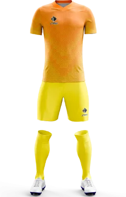 Conjunto Futbol Cod 0266 HOLANDA CONCEPT NIKE amarillo-naranja-lineas .
