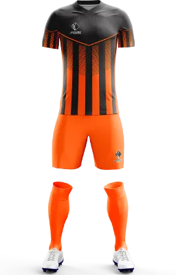 Conjunto Futbol Cod 0268 AGUILAS DEL SALVADOR 2019-2020 negro-naranja-franjas .