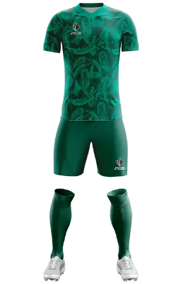 Conjunto Futbol Cod 0280 Arabia Saudita Visita 2020-21 verde-turquesa-plumas .