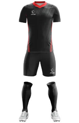 Conjunto Futbol Cod 0288 Atlético Madrid Black 2022 Concept negro-plomo-rojo-lineas .