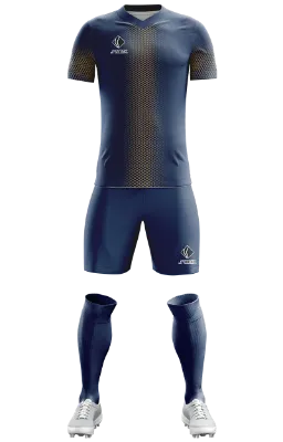 Conjunto Futbol Cod 0299 Camiseta Lotto El Nacional 2019 azul-dorado-rombos .