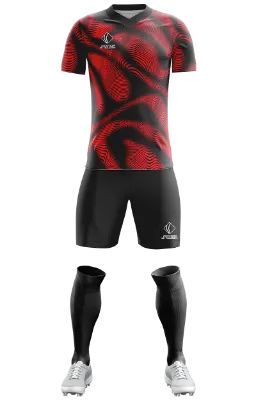 Conjunto Futbol Cod 0300 Textura AC Milan 2019-2020 negro-rojo-lineas .