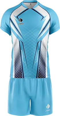 CONJUNTO RUGBY COD. 051 CELESTE - EXAGONOS AZUL- TRIANGULO BLANCO