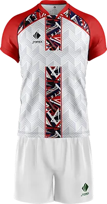 CONJUNTO RUGBY COD. 099 BLANCO - RAJAS GRIS - FRANJA GEOMETRICA