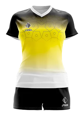 CONJUNTO DEPORTIVO VOLEY PERZONALIZADO CONJUNTO CLUB ATLETICO EL PIÑAL CONCEPT NEGRO - AMARILLO - ESTRELLAS COD: 0019 .