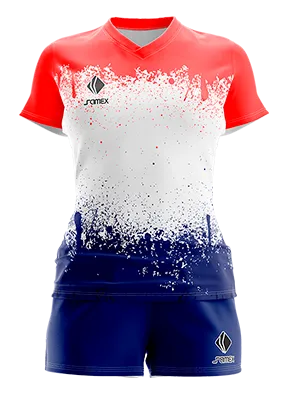 CONJUNTO DEPORTIVO VOLEY PERZONALIZADO CONJUNTO JUVENTUS RONALDO CONCEPT ROJO - BLANCO Y AZUL COD: 0020 .