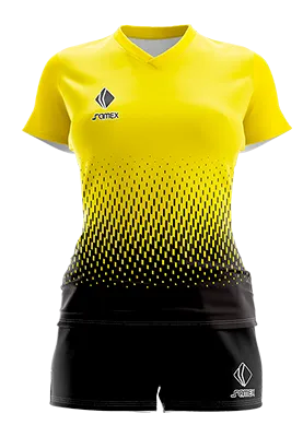 CONJUNTO DEPORTIVO VOLEY PERZONALIZADO CONJUNTO TOTTENHAM PERSONALIZADO 2021 AMARILLO - NEGRO - PUNTOS COD: 0024 .