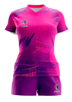 CONJUNTO DEPORTIVO VOLEY PERZONALIZADO CONJUNTO PSG 2022-23 ROSADO - MORADO - PINCELADAS COD: 0034 .