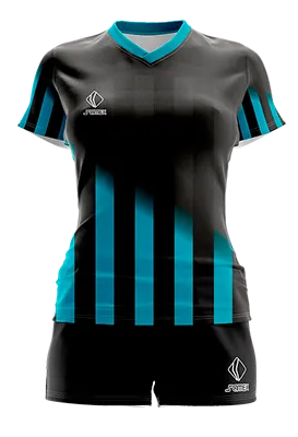 CONJUNTO DEPORTIVO VOLEY PERZONALIZADO CONJUNTO ARGENTINA DESIGNS CONCEPT DEGARDE 20221 NEGRO - TURQUESA - FRANJAS COD: 0040 .