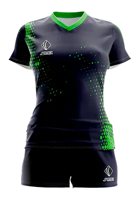 CONJUNTO DEPORTIVO VOLEY PERZONALIZADO CONJUNTO AZUL PUNTOS VERDES COD: 0043 .