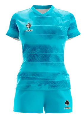 CONJUNTO DEPORTIVO VOLEY PERZONALIZADO CONJUNTO CELESTE - AZUL - ACUARELA COD: 0049 .