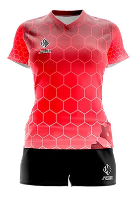 CONJUNTO DEPORTIVO VOLEY PERZONALIZADO CONJUNTO MANCHESTER UNITED EDITION II ROJO - BLANCO - EXAGONOS COD: 0087 .