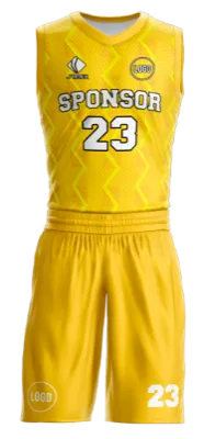 Conjuto basketball sublimada personalizado AMARILLO - NARANJA - LINEAS COD: 0002 .