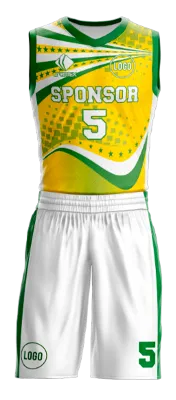 Conjuto basketball sublimada personalizado AMARILLO - VERDE - CUADROS - ESTRELLAS COD: 0004 .