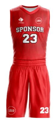 Conjuto basketball sublimada personalizado ROJO - GRIS - TRIANGULOS COD: 0009 .