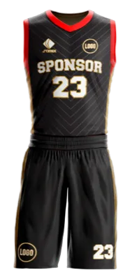 Conjuto basketball sublimada personalizado NEGRO - GRIS - ROJO -LINEAS COD: 0013 .