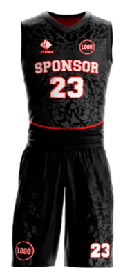 Conjuto basketball sublimada personalizado NEGRO - GRIS - ANIMAL PRINT COD: 0046 .
