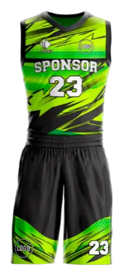 Conjuto basketball sublimada personalizado NEGRO - VERDE - ABSTRACTO COD: 0047 .