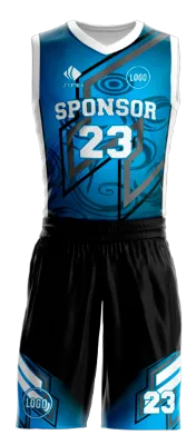 Conjuto basketball sublimada personalizado CELESTE - LINEAS GRIS - NEGRO COD: 0050 .