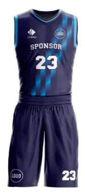 Conjuto basketball sublimada personalizado AZUL - CELESTE - FRANJAS DEGRADE COD: 0053 .