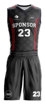 Conjuto basketball sublimada personalizado NEGRO - GRIS - ROMBOS - LINEAS COD: 0060 .