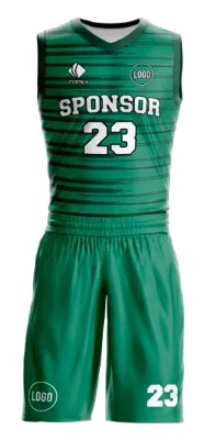 Conjuto basketball sublimada personalizado VERDE FRANJAS COD: 0082 .