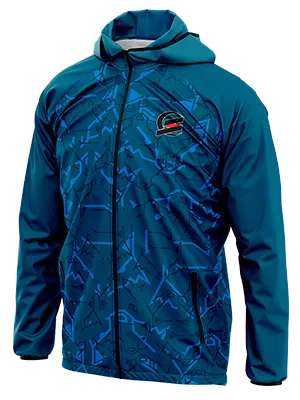 CORTAVIENTO DEPORTIVO ATLAS PORTERO 2021-2022 AZUL - DIBUJO GEOMETRICO LOBO cod: 0053 .