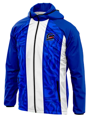 CORTAVIENTO DEPORTIVO CS CARTAGINES CONCEPT 2023 BLANCO - FRANJAS AZUL CAMUFLAJE cod: 0084 .