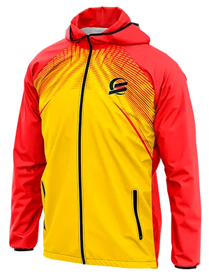 CORTAVIENTO DEPORTIVO CS HEREDIANO CONCEPT 2024 AMARILLO - LINEAS ROJO cod: 0085 .