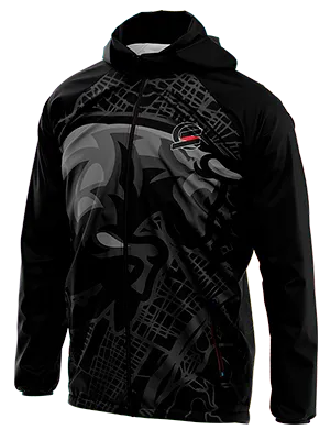 CORTAVIENTO DEPORTIVO JUVENTUS CONCEPT 2023 NEGRO - LINEAS GRIS - DIBUJO TORO cod: 0093 .