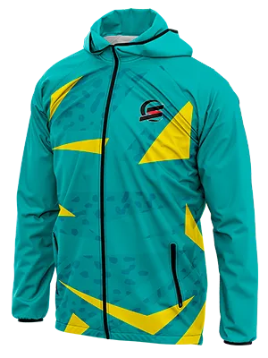 CORTAVIENTO DEPORTIVO LDA PORTERO CONCEPT TURQUESA - TRINGULOS AMARILLO cod: 0095 .