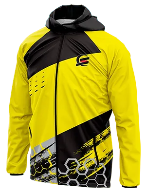 CORTAVIENTO DEPORTIVO MOTOCROSS ALPINESTAR NEGRO - FRANJA AMARILLO - EXAGONOS cod: 0097 .