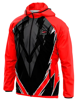 CORTAVIENTO DEPORTIVO MOTOCROSS FOX RACING NEGRO - FRANJAS ROJO - GRIS cod: 0105 .