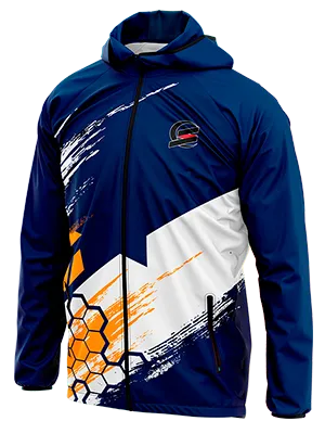CORTAVIENTO DEPORTIVO MOTOCROSS SHOT AZUL - FRANJA BLANCO - EXAGONOS AZUL cod: 0107 .