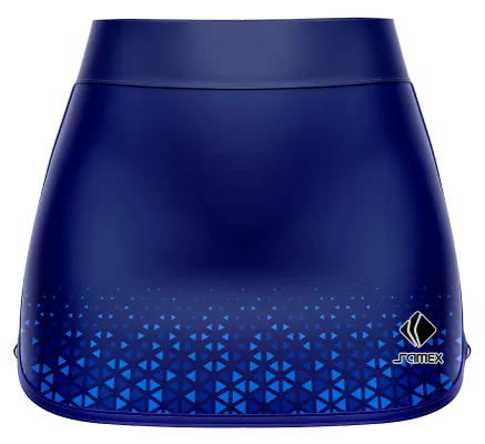 Falda Padel Cod 0017 FALDA PADEL AZUL CON DEGRADE TRIANGULOS CELESTES.