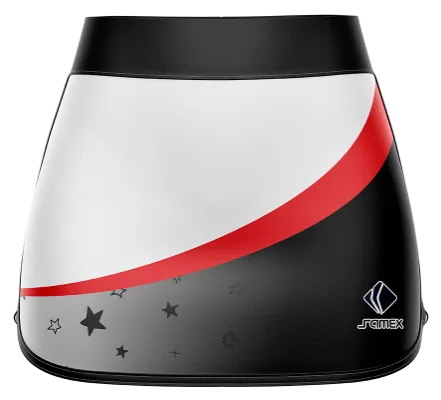 Falda Padel Cod 0046 FALDA PADEL BLANCO - NEGRO - ROJAS - ESTRELLAS.