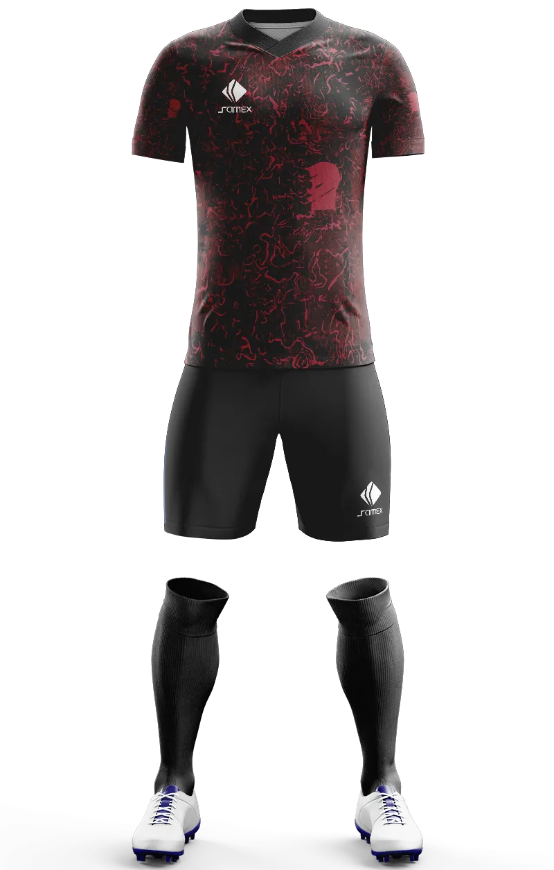 Conjunto Futbol Cod 005 AS ROMA FANTASY KIT 2022 negro- rojo.