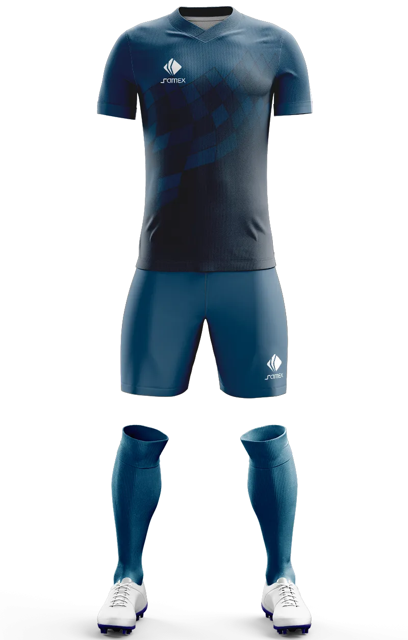Conjunto Futbol Cod 0055 ADIDAS ACERO - AZUL .