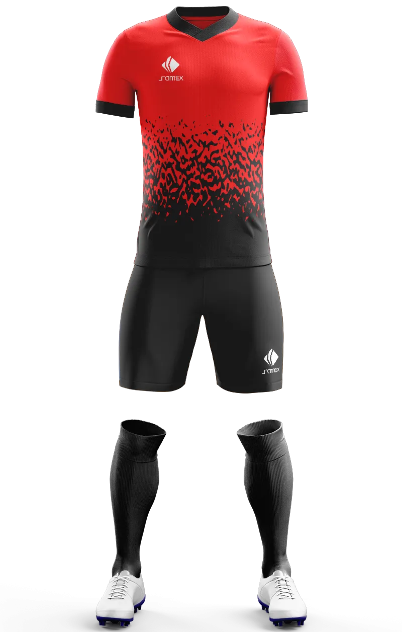 Conjunto Futbol Cod 0070 CAMISETA FC CARACAS ROJO -NEGRO .