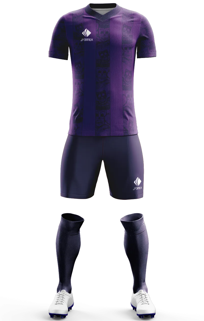 Conjunto Futbol Cod 0073 QUERETARO MORADO - CALAVERAS .