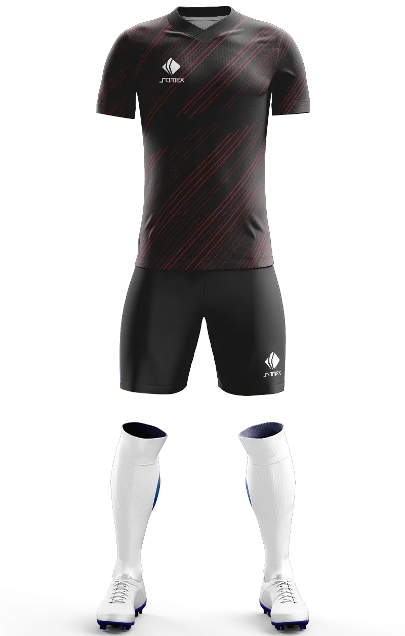 Conjunto Futbol Cod 0093 PUMA ARSENAL negro - guinda - Lineas .