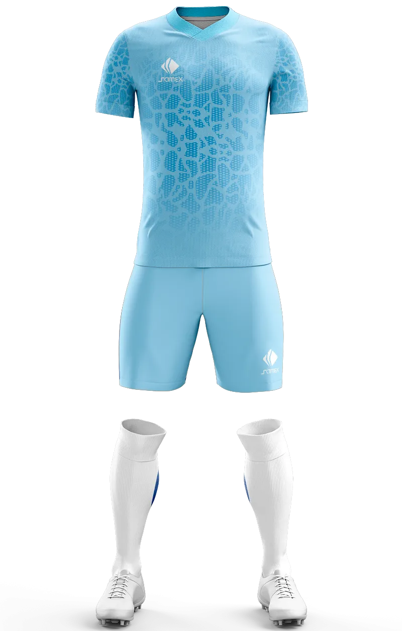 Conjunto Futbol Cod 0134 Camiseta Abstrac celete- textura .
