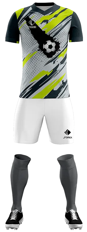 CAMISETA SOCCER DISEÑO GRIS - VERDE - NEGRO cod: 0357 .