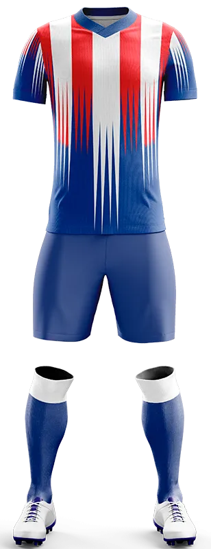CONJUNTO FUTBOL COD. 411 AZUL ROJO