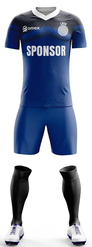 CONJUNTO FUTBOL COD. 417 AZUL Y NEGRO